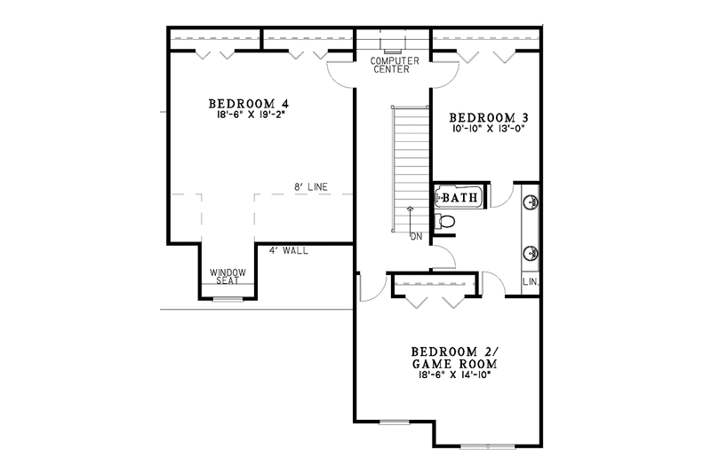Home Plan - Floor Plan - Upper Floor for Country House Plan #17-3071 - 4 bed, 2.5 bath
