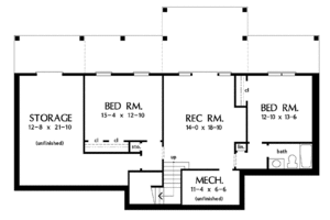 Floor Plan - Lower Floor for Country House Plan #929-569 - 3 bed, 2.5 bath