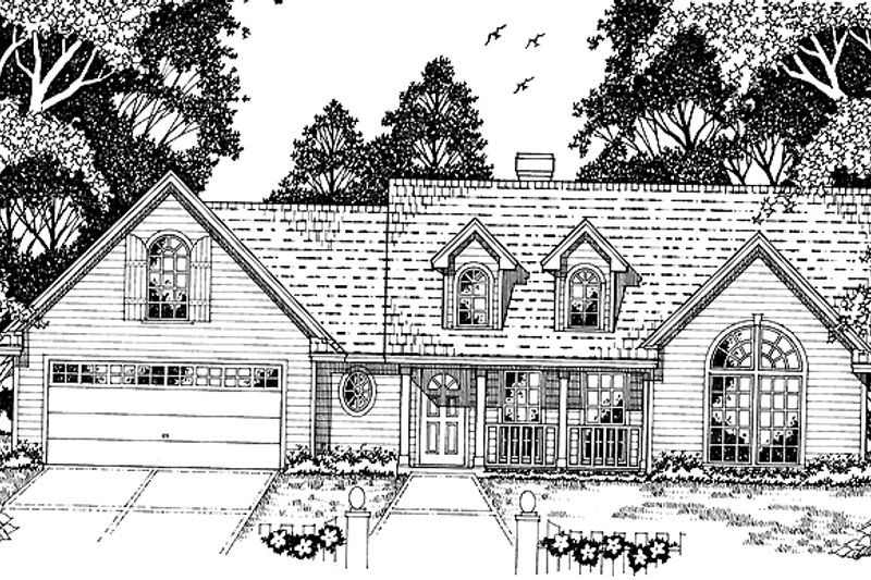 Architectural House Design - Country Exterior - Front Elevation Plan #42-427