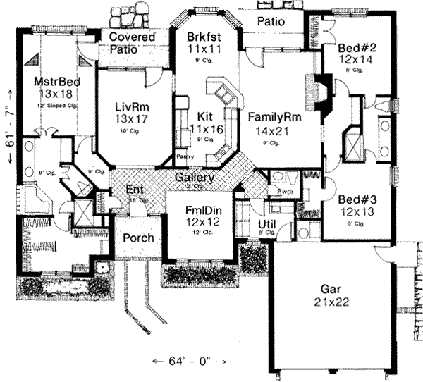 European Floor Plan - Main Floor Plan #310-124