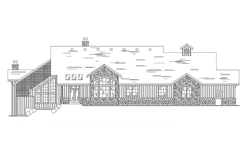 Home Plan - Exterior - Rear Elevation for Craftsman House Plan #945-66 - 2 bed, 2.5 bath