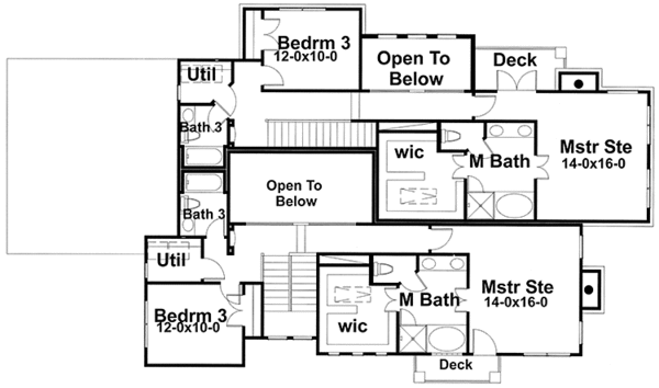 House Plan Design - Mediterranean Floor Plan - Upper Floor Plan #120-225