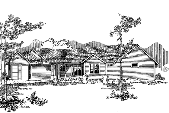 Exterior - Front Elevation 3 for Traditional House Plan #60-1036 - 3 bed, 2 bath