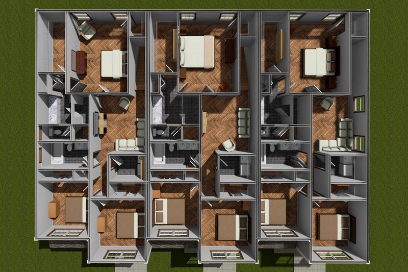 Architectural House Design - Floor Plan - Upper Floor for Cottage House Plan #513-2252 - 9 bed, 7.5 bath