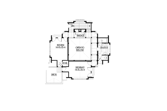 Floor Plan - Upper Floor for Colonial House Plan #132-524 - 2 bed, 3 bath