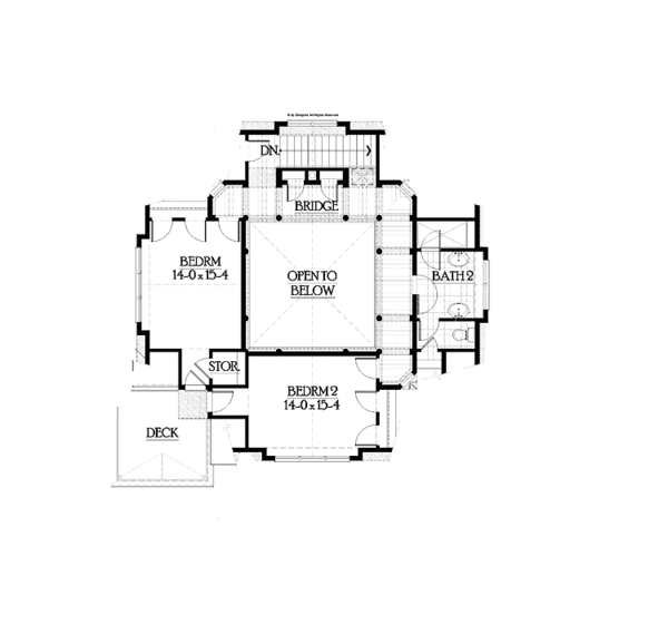 House Plan Design - Colonial Floor Plan - Upper Floor Plan #132-524