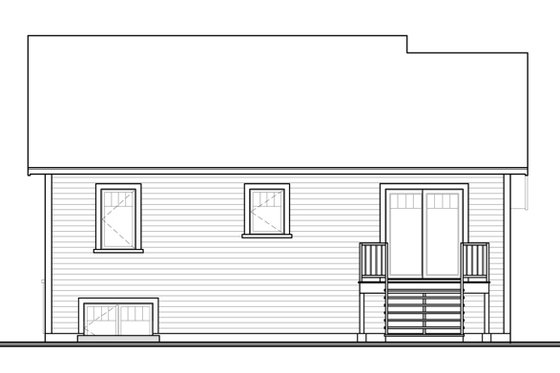 Exterior - Rear Elevation for Craftsman House Plan #23-2577 - 2 bed, 1 bath
