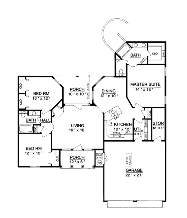 House Plan Design - Classical Floor Plan - Main Floor Plan #45-381