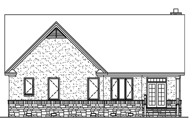 Home Plan - Exterior - Rear Elevation 1 for Tudor House Plan #929-613 - 3 bed, 2.5 bath