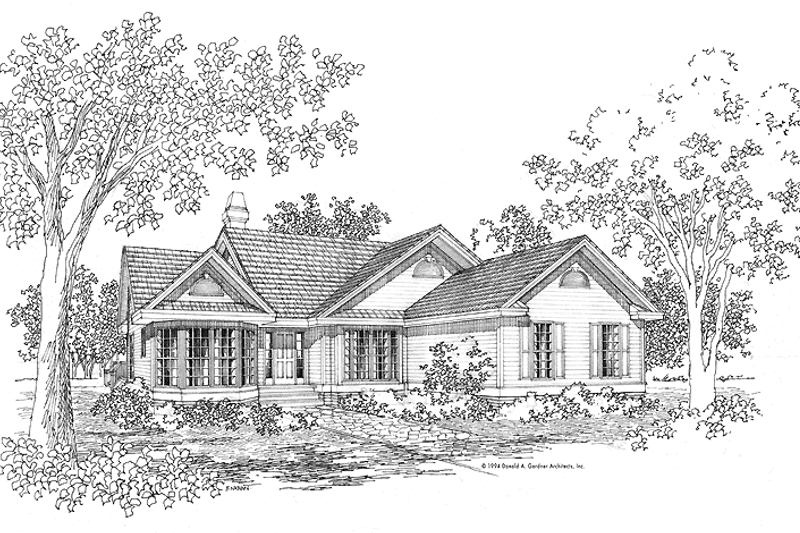 Architectural House Design - Ranch Exterior - Front Elevation Plan #929-214