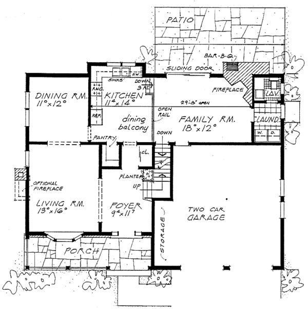 House Blueprint - Contemporary Floor Plan - Main Floor Plan #315-123
