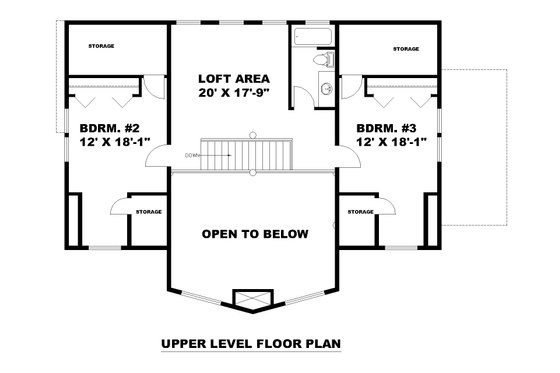 Floor Plan - Upper Floor for Traditional House Plan #117-916 - 3 bed, 2.5 bath