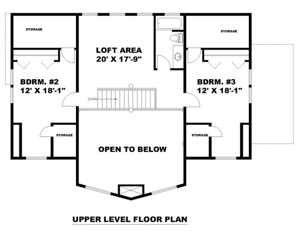 Traditional Floor Plan - Upper Floor Plan #117-916