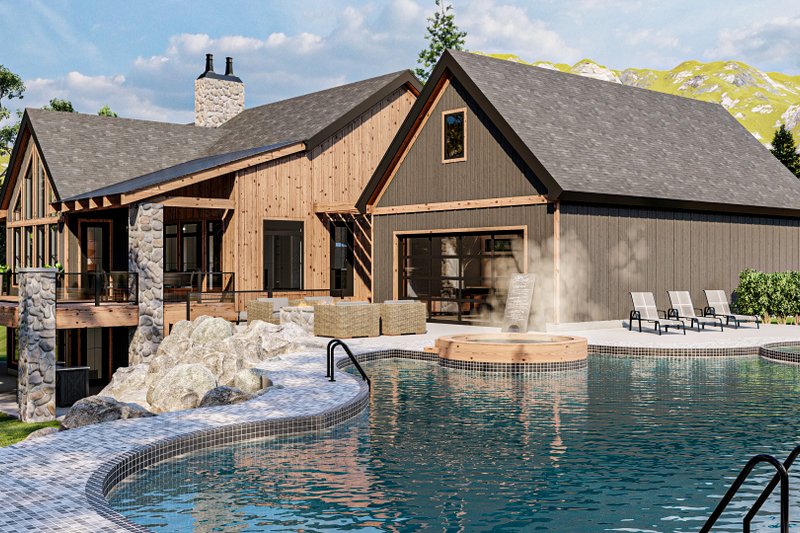 House Design - Exterior - Other Elevation 1 for Cabin House Plan #455-257 - 2 bed, 2 bath