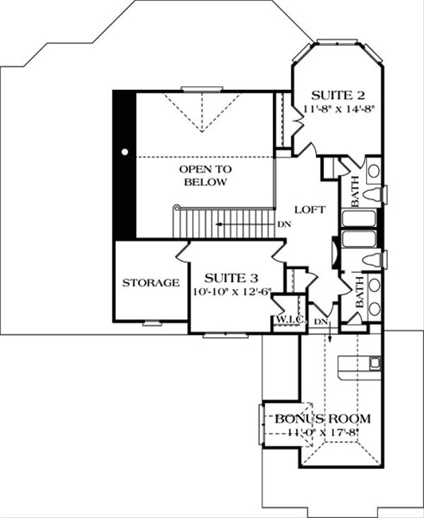 Country Floor Plan - Upper Floor Plan #453-29