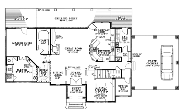 House Design - Traditional Floor Plan - Main Floor Plan #17-2851