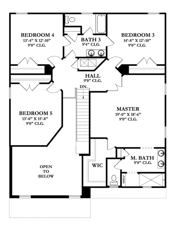 Architectural House Design - Mediterranean Floor Plan - Upper Floor Plan #1058-66