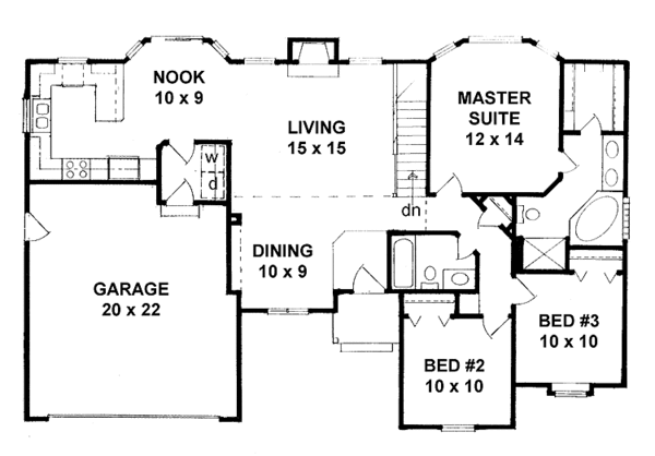 Dream House Plan - Traditional Floor Plan - Main Floor Plan #58-224