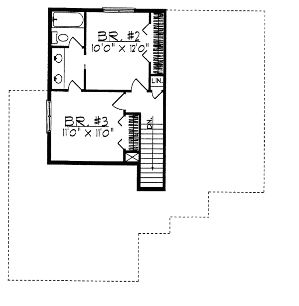Home Plan - Traditional Floor Plan - Upper Floor Plan #70-1318