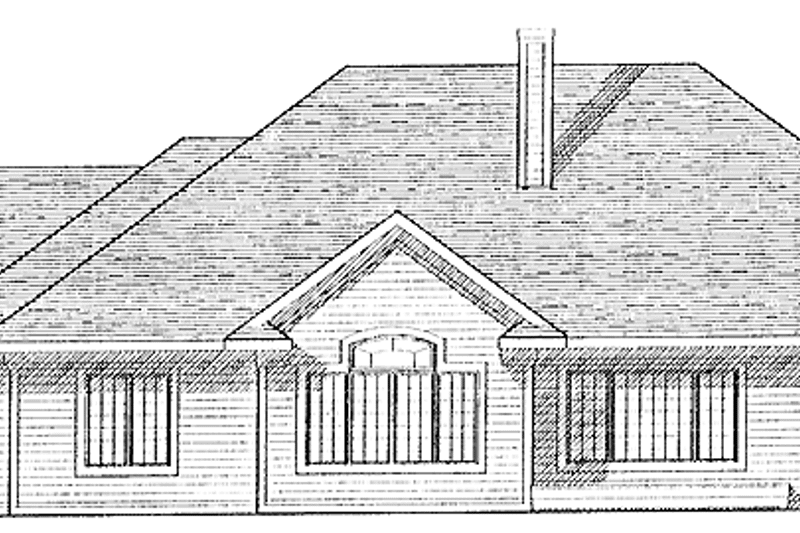 Dream House Plan - Exterior - Rear Elevation for Ranch House Plan #70-1309 - 3 bed, 2 bath