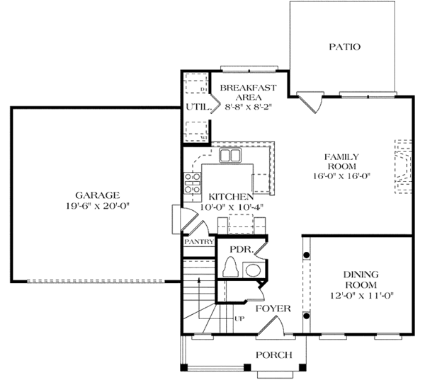 Home Plan - Colonial Floor Plan - Main Floor Plan #453-277