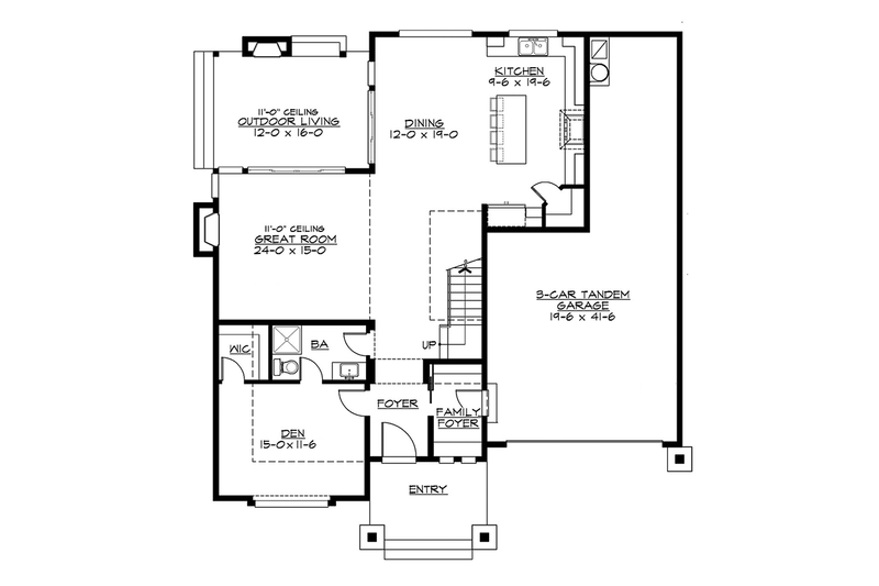 Architectural House Design - Floor Plan - Main Floor for Contemporary House Plan #132-564 - 4 bed, 3 bath