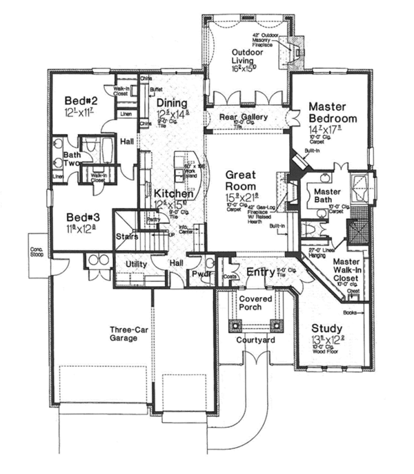 Home Plan - European Floor Plan - Main Floor Plan #310-1266