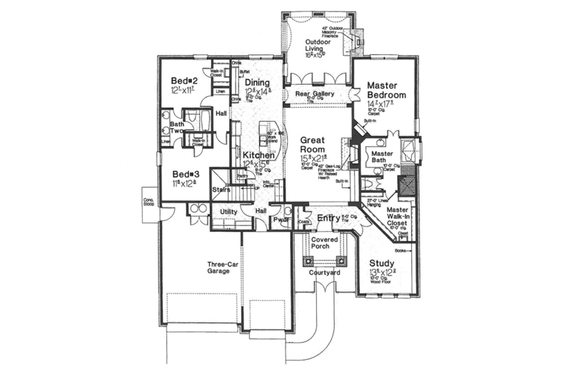 Dream House Plan - Floor Plan - Main Floor for European House Plan #310-1266 - 3 bed, 2.5 bath