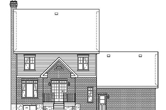 Exterior - Rear Elevation for European House Plan #25-245 - 3 bed, 2.5 bath