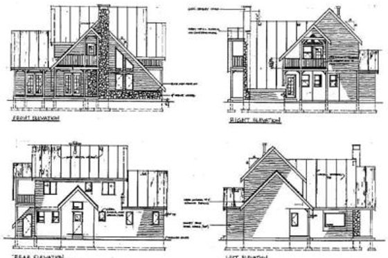 Exterior - Rear Elevation for Contemporary House Plan #47-432 - 3 bed, 2.5 bath