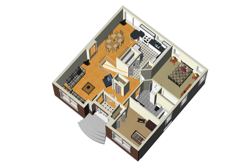 Dream House Plan - Floor Plan - Main Floor 1 for Country House Plan #25-4455 - 2 bed, 2 bath