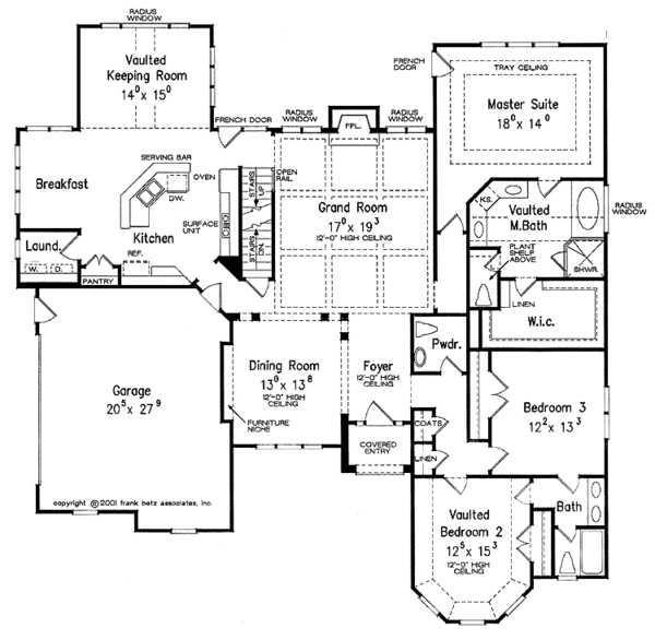 House Blueprint - European Floor Plan - Main Floor Plan #927-610