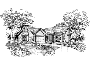 Dream House Plan - Exterior - Front Elevation for Ranch House Plan #320-1049 - 3 bed, 2 bath