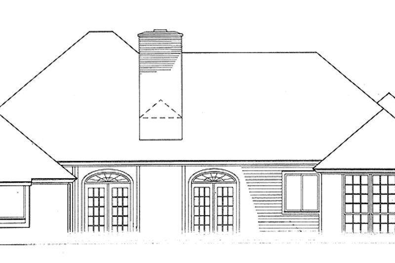 Home Plan - Exterior - Rear Elevation for European House Plan #310-1043 - 3 bed, 2.5 bath