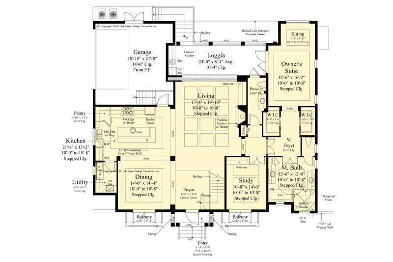 House Blueprint - Floor Plan - Main Floor for Cottage House Plan #930-549 - 5 bed, 3.5 bath
