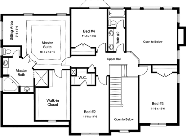 Architectural House Design - Country Floor Plan - Upper Floor Plan #994-27