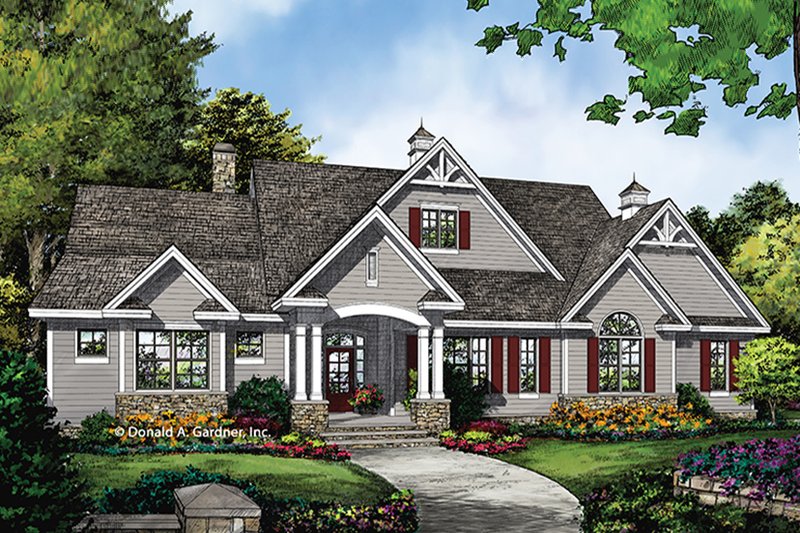 Architectural House Design - Ranch Exterior - Front Elevation Plan #929-1016