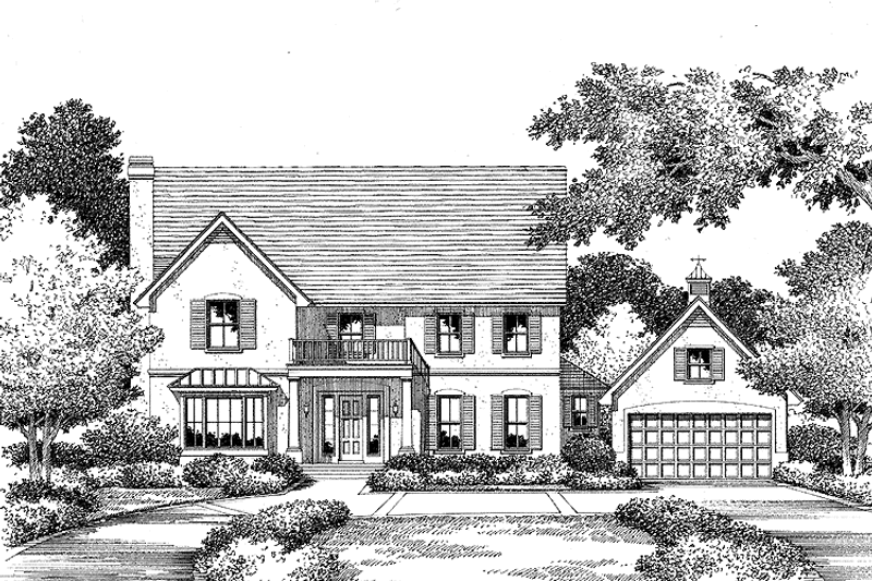 Home Plan - Exterior - Front Elevation 3 for Colonial House Plan #999-63 - 3 bed, 5.5 bath