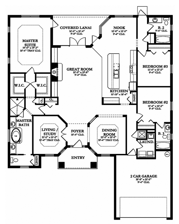 House Design - Adobe / Southwestern Floor Plan - Main Floor Plan #1058-134