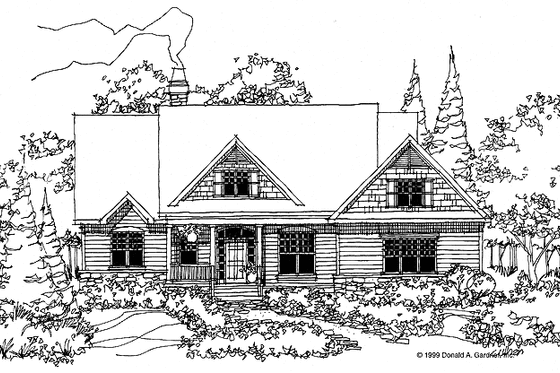 Exterior - Front Elevation 3 for Craftsman House Plan #929-448 - 4 bed, 3 bath