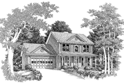Colonial Style House Plan - 3 Beds 2.5 Baths 1399 Sq/Ft Plan #927-338 