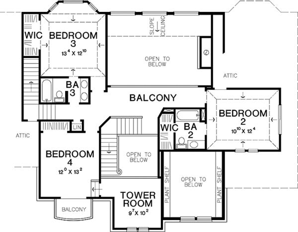 House Plan Design - Mediterranean Floor Plan - Upper Floor Plan #472-320