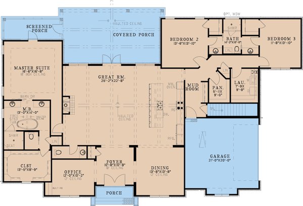 House Blueprint - Modern Floor Plan - Main Floor Plan #923-344