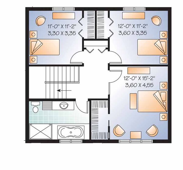 House Design - Traditional Floor Plan - Upper Floor Plan #23-2506