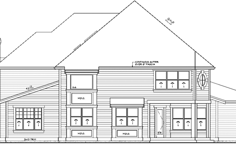 Home Plan - Exterior - Rear Elevation for Country House Plan #132-492 - 4 bed, 3.5 bath