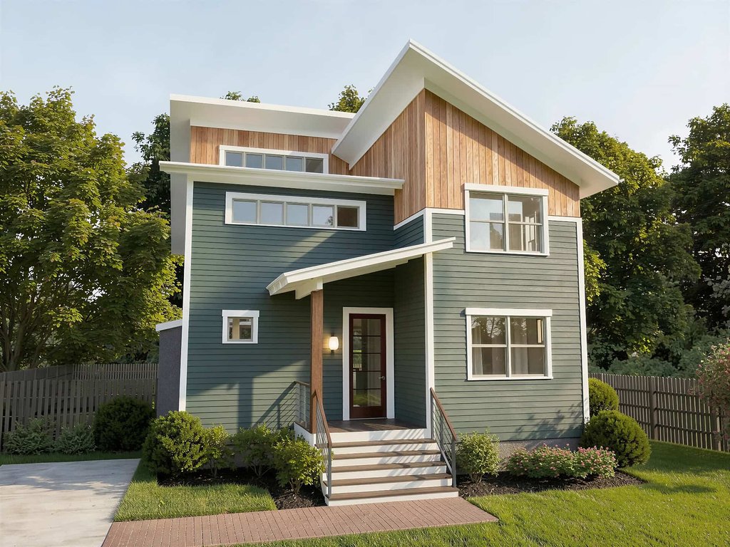 Exterior - Front Elevation 2 for Modern House Plan #79-351 - 3 bed, 2.5 bath