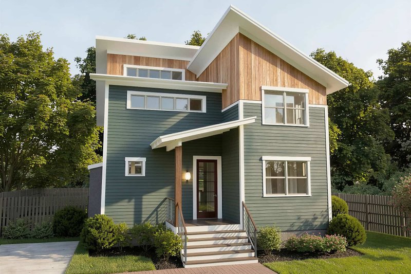 Exterior - Front Elevation 2 for Modern House Plan #79-351 - 3 bed, 2.5 bath