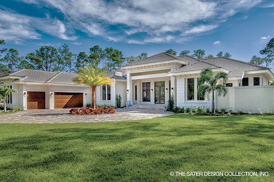 Exterior - Front Elevation 4 for Mediterranean House Plan #930-473 - 4 bed, 4.5 bath