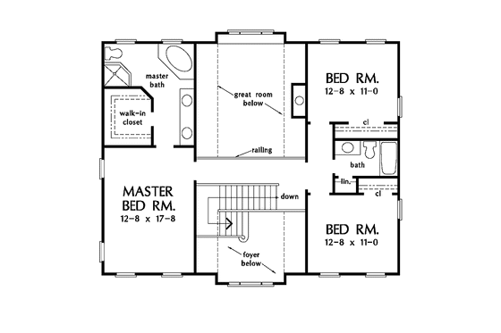 Floor Plan - Upper Floor for Country House Plan #929-550 - 4 bed, 3 bath