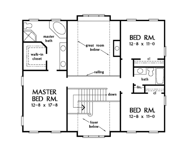 Country Floor Plan - Upper Floor Plan #929-550